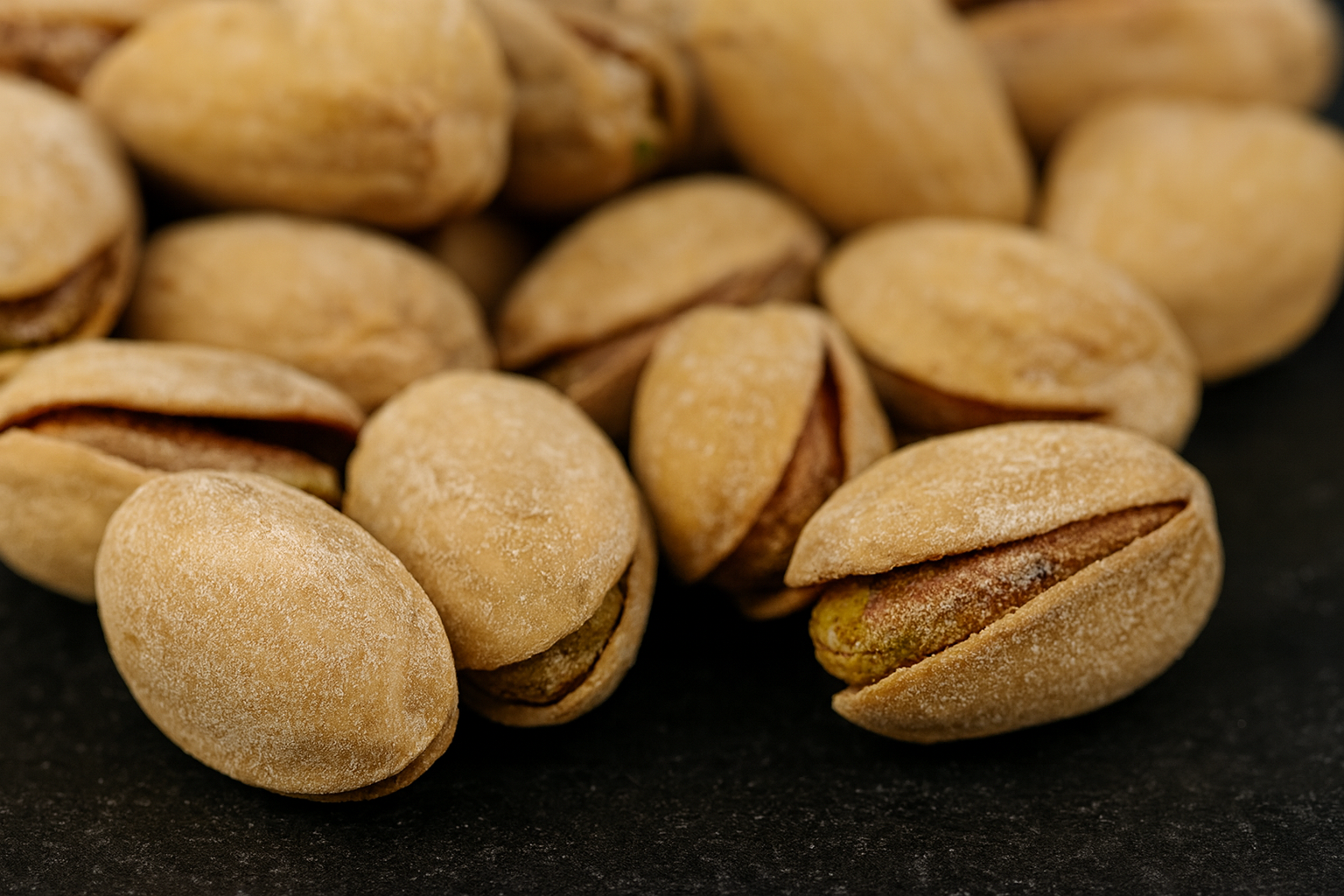 Goldgelbe Pistazien mit feiner Meersalzkruste – Premium-Snack für Minibar, Tagungen und Business-Catering.