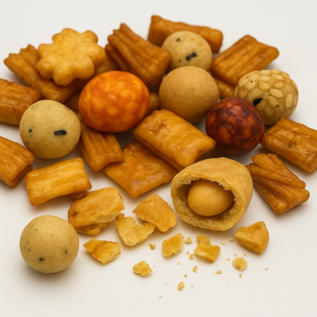 Detailaufnahme des Samurai Mix mit aufgebrochenem Erdnusscracker – aromatische Vielfalt für Gäste und Firmenkunden.