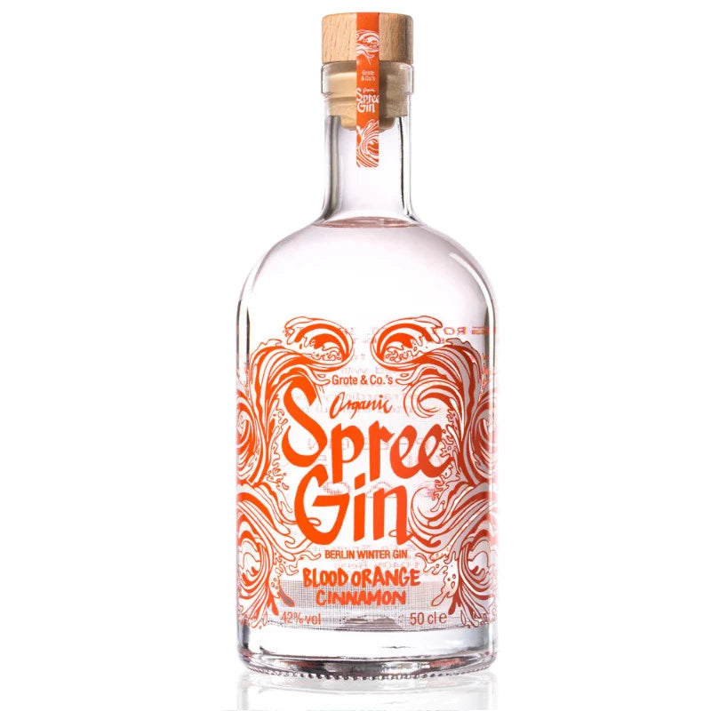 Spree Gin Blood Orange Cinnamon – Bio-Gin aus Berlin in 500ml-Flasche, Winter Edition mit Blutorange und Zimt, handgefertigt für die gehobene Barkultur.