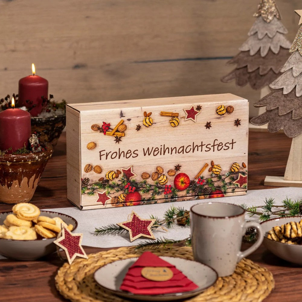 Geschenkkarton Weihnachtsfest 2 Flaschen