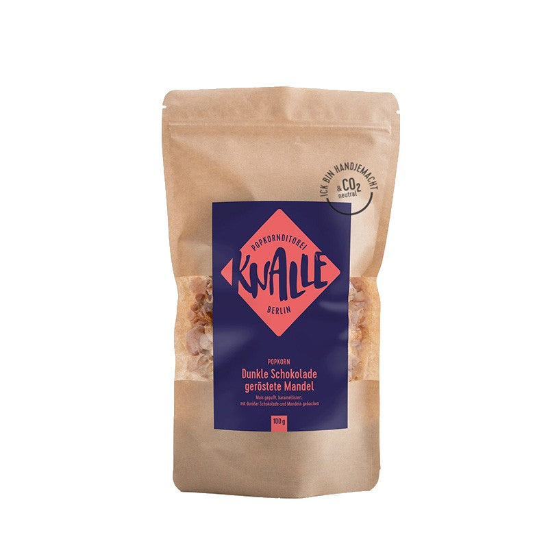 Knalle Popcorn Dunkle Schokolade geröstete Mandel 100g
