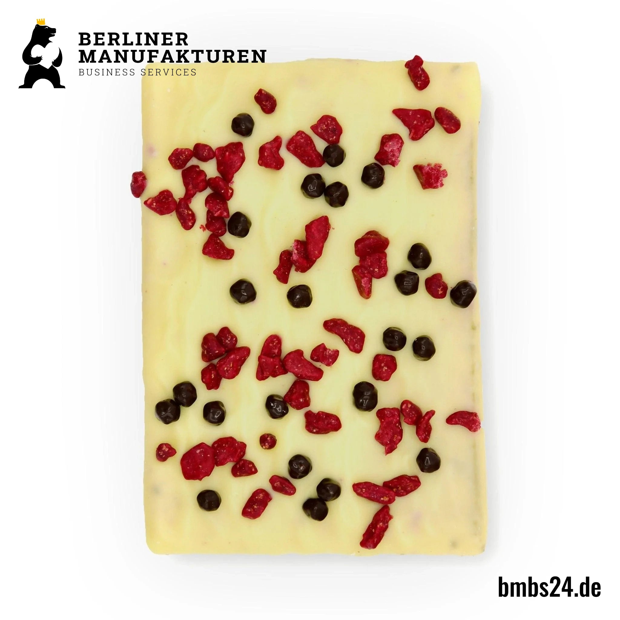Watermarked - Ick bin Berliner Manufakturschokolade weiß Himbeer Schoko 75g