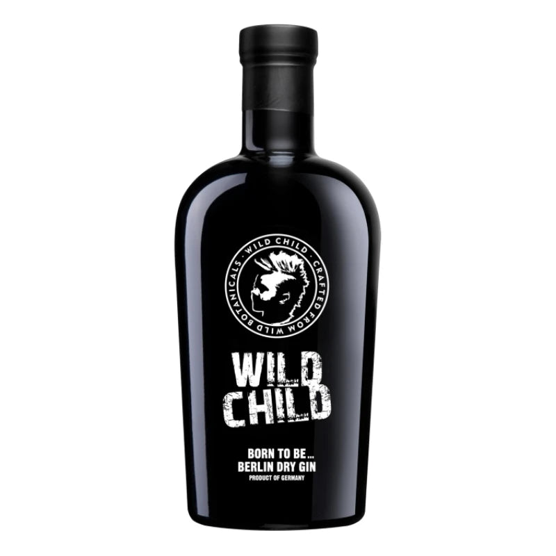 Wild Child Gin 0,7l in schwarzer Designerflasche – ideal für Berliner Hotels & Unternehmen, die hochwertige Manufakturprodukte für Bar & Präsente einsetzen.